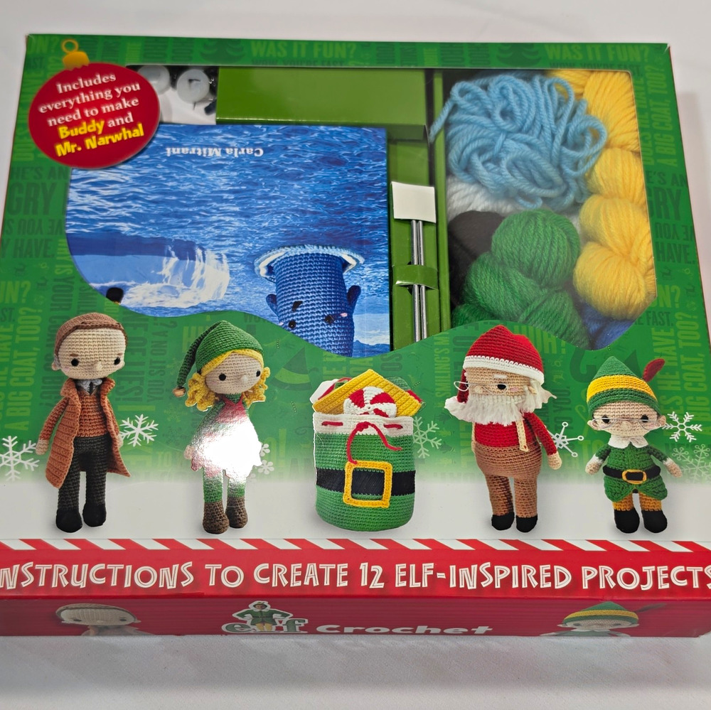 ELF Crochet Kit 12 Elf-Inspired Projects Brand NEW NIB Buddy Jovie Narwhal + B1